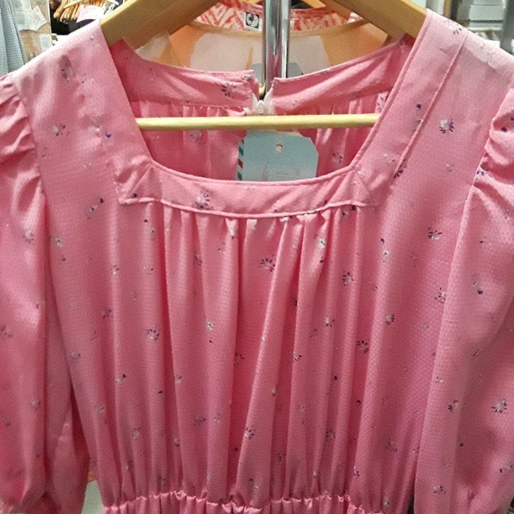 💙♡❤ SOLD at the shop ✅ Vintage handmade Parisian dress, pink floral